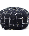 Black And White Plaid Woolen Hat Casual