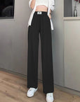 Women's SpringSummer High Waist Drooping Ice Silk Thin Pants