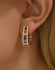 Fashion Colorful Zircon Geometric Earrings For Women