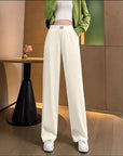 Women's SpringSummer High Waist Drooping Ice Silk Thin Pants