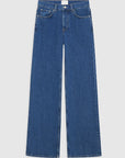 Wash Mid-waist All Cotton Stretch-free Straight Jeans