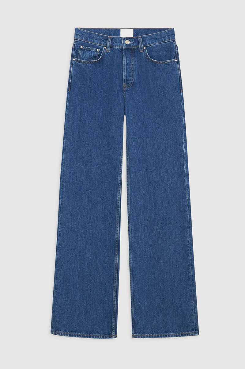 Wash Mid-waist All Cotton Stretch-free Straight Jeans