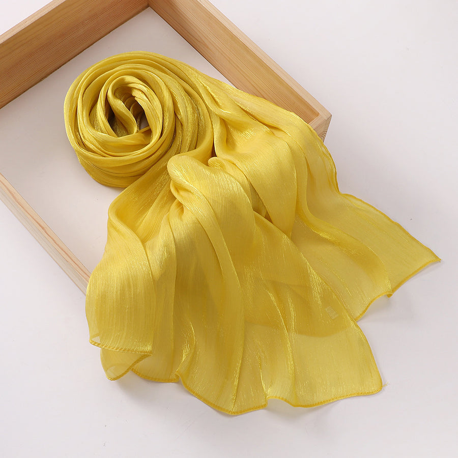 Breathable Cool Island Satin Smooth Silk Scarf