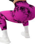 Tie-dye Peach Hip Yoga Pants Plus Size Seamless Hip-lifting Trousers