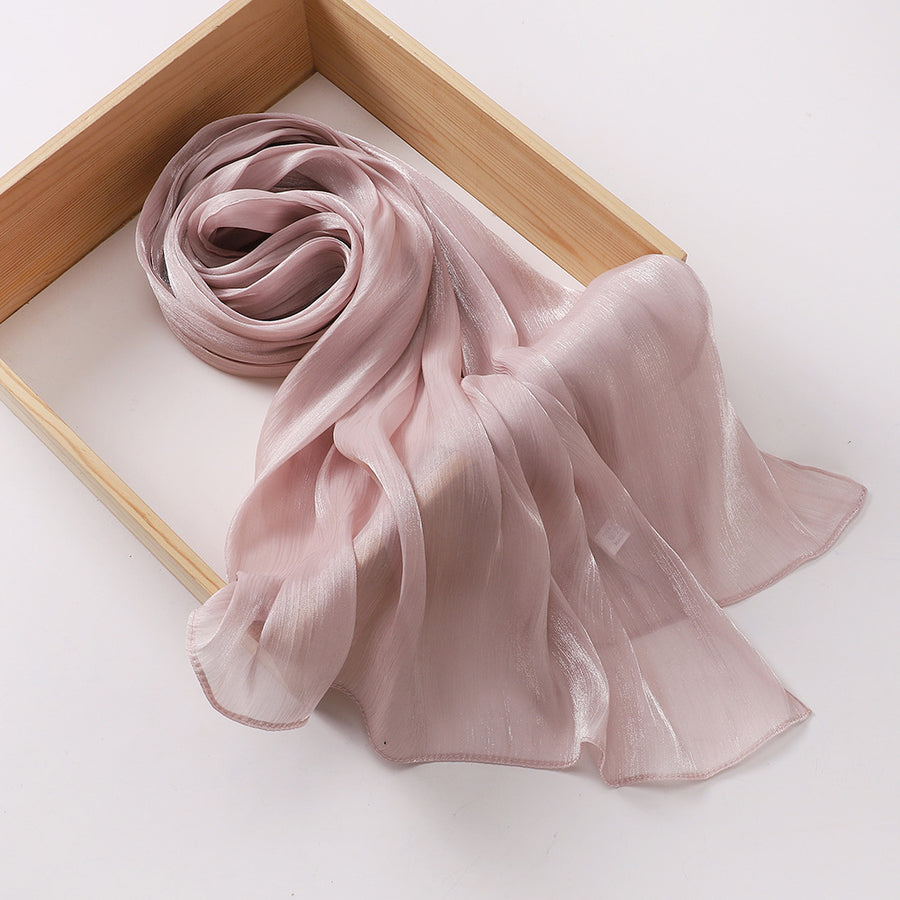 Breathable Cool Island Satin Smooth Silk Scarf