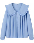 Women's Doll Collar Long-sleeved Casual Shirt