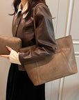 Casual Retro Shoulder Bag Texture Class Commuter Tote