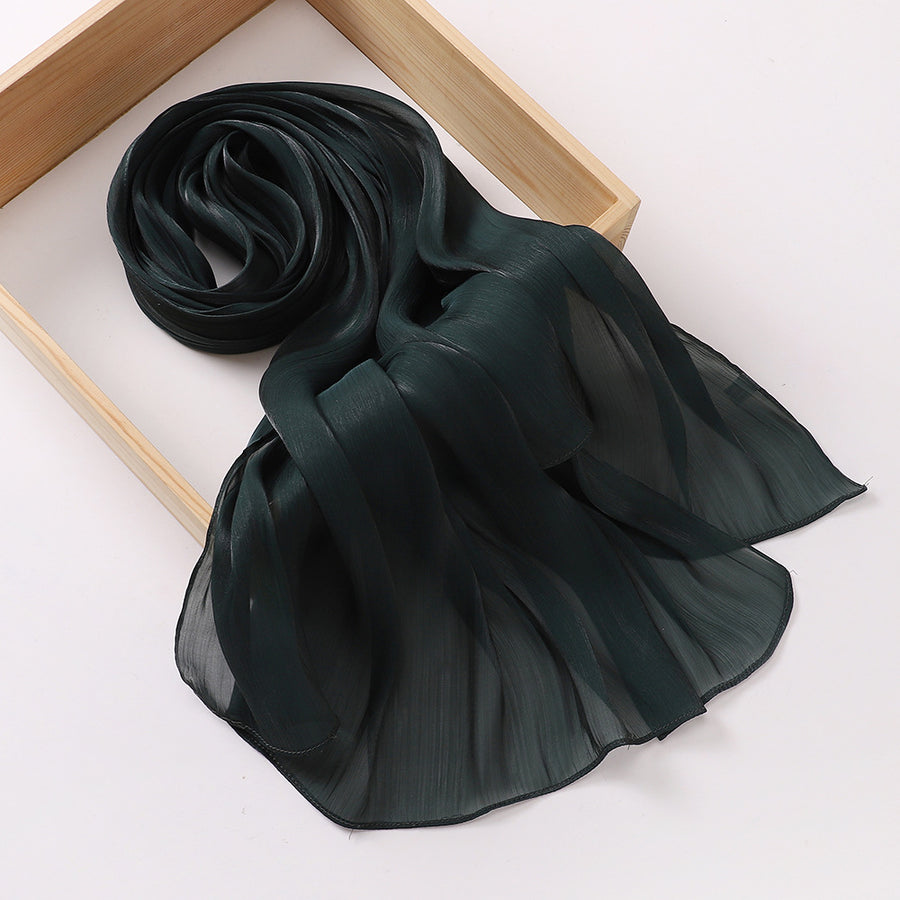 Breathable Cool Island Satin Smooth Silk Scarf