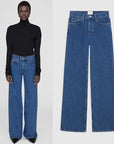 Wash Mid-waist All Cotton Stretch-free Straight Jeans