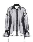 Women's Organza High-grade Outer Wear Mid-length Transparent Shirt