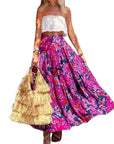 Fashionable Printed Bohemian Waist Midi Skirt