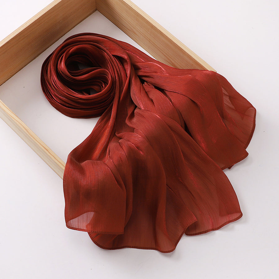 Breathable Cool Island Satin Smooth Silk Scarf