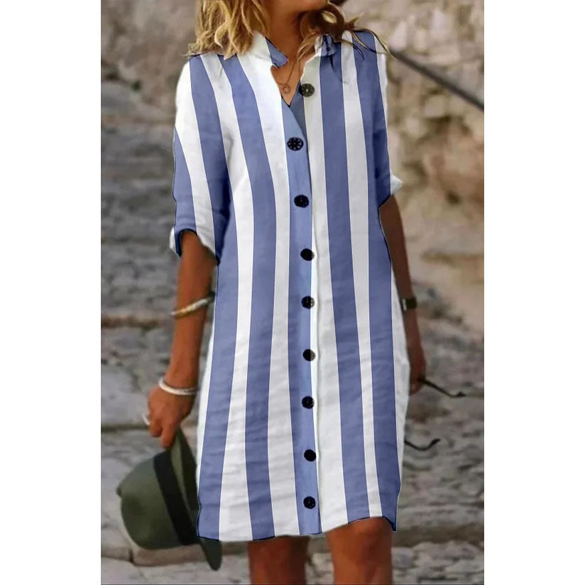 Women's Pattern Cotton And Linen Dress