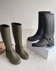 Below The Knee Buckle Knight Boots Waterproof