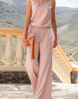 Solid Color Sleeveless Loose Jumpsuit Women