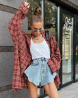 Vintage Scottish Plaid Loose-fitting Shirt