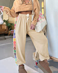 Women's Ethnic Loose Stitching Sweatpants