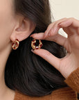 Hoop Earrings Female Enamel Lava Ear Ring