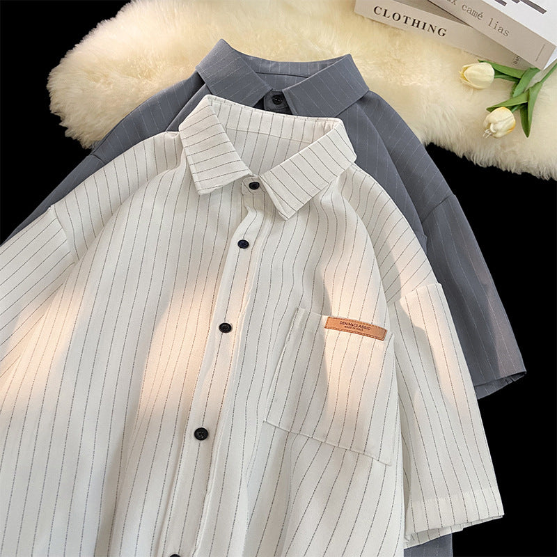 High-grade Striped Shirt Casual Loose Thin Shirt