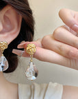 Water Drop Resin Niche Retro Stud Earrings Female