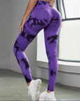 Tie-dye Peach Hip Yoga Pants Plus Size Seamless Hip-lifting Trousers