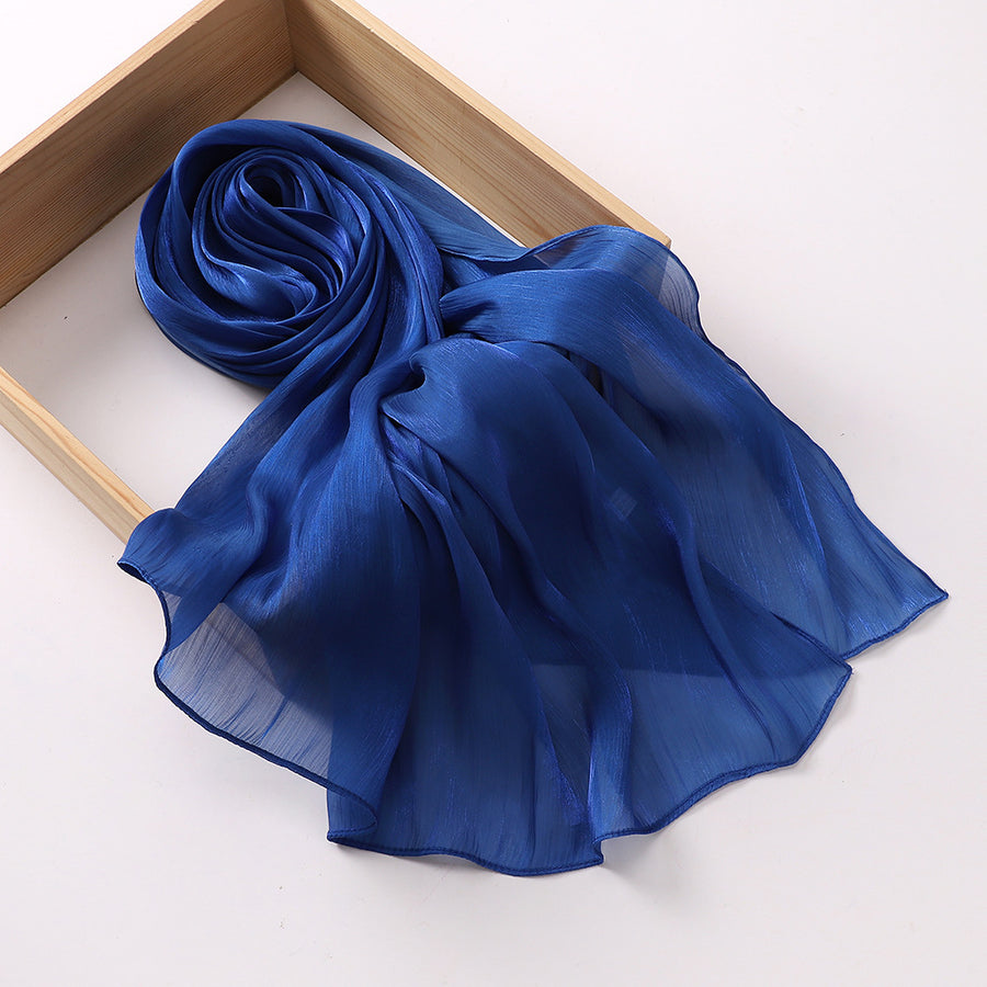 Breathable Cool Island Satin Smooth Silk Scarf