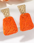 Raffia Earrings Women's Fashion Trapezoidal Alloy