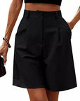 Women's Summer Thin High Waist Loose Straight Casual Cropped Pants