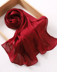 Breathable Cool Island Satin Smooth Silk Scarf