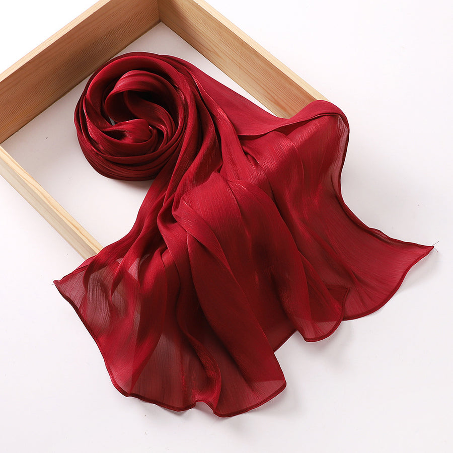 Breathable Cool Island Satin Smooth Silk Scarf