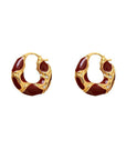 Hoop Earrings Female Enamel Lava Ear Ring