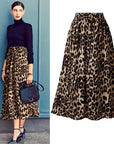 European Station Leopard Print Casual Skirt