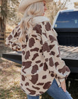 Cardigan Top Leopard Print Single-breasted Mid-length