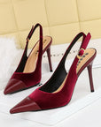 High Heels Women's Shoes Shallow Mouth Thick Suede Stitching