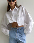 Irregular Stitching Women's Shirt