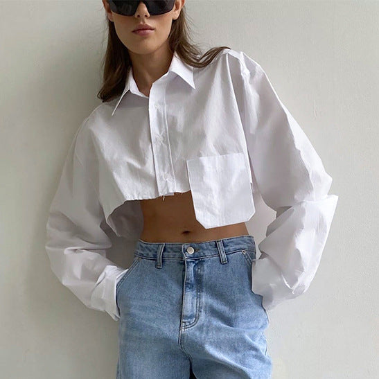 Irregular Stitching Women's Shirt