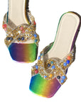 Colorful Flat Slippers Gorgeous Pearl Design Sandals