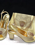 Elegant Rhinestone Shoes with Matching HandBag