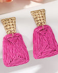 Raffia Earrings Women's Fashion Trapezoidal Alloy