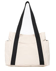 New Japanese Style Solid Color Tote Bag Shoulder Bag Casual Simple Canvas Handbag