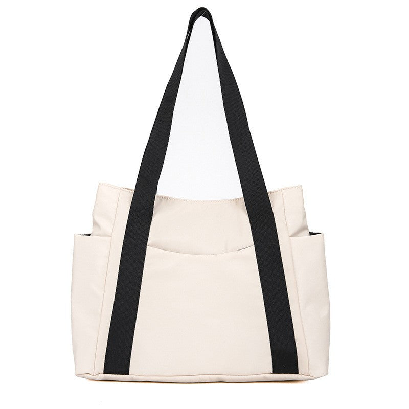 New Japanese Style Solid Color Tote Bag Shoulder Bag Casual Simple Canvas Handbag