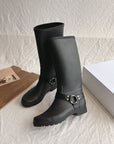 Below The Knee Buckle Knight Boots Waterproof