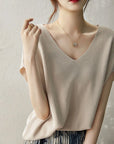 V Neck Batwing Sleeve Top