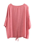 Women Loose Batwing Solid Color Blouse