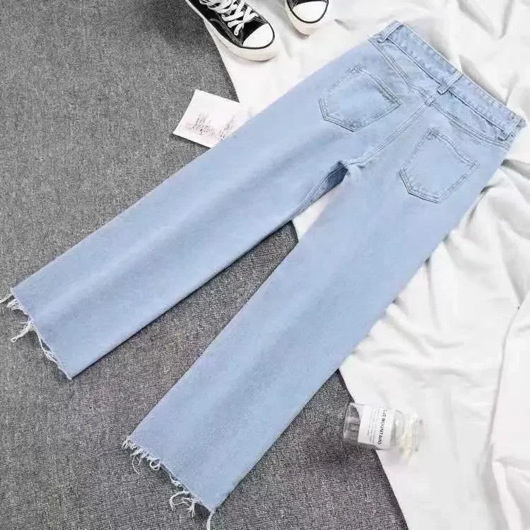 High-waisted Slimming Straight-leg Jeans