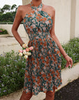 Bohemian Floral Print Backless Hot Lady Dress