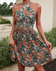 Bohemian Floral Print Backless Hot Lady Dress