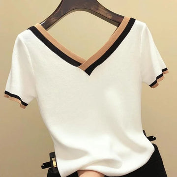 V-Neck Short Sleeve Top