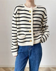 Striped knitted cardigan