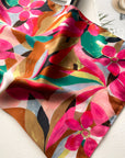 Floral Print Square Silk Scarf